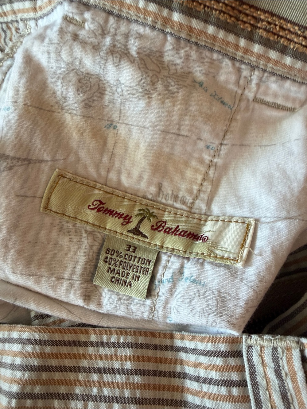 Men's Tommy Bahama Striped Seersucker Shorts 33 - Picture 8 of 9